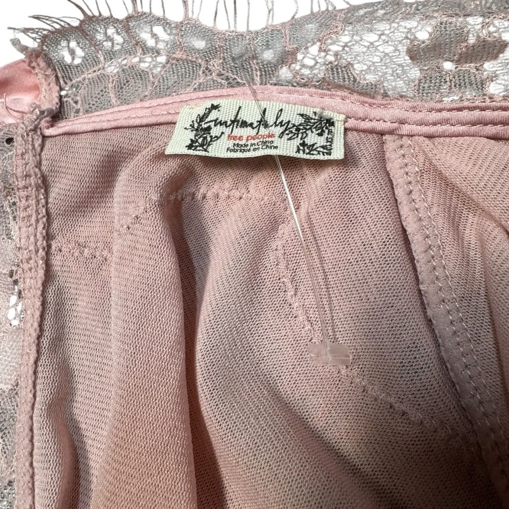 New Free People Sweet Nothings Long Sleeve Peachskin Bodysuit Size XS